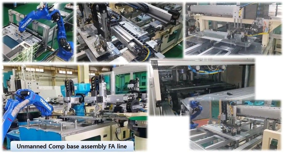 냉장고 컴프 베이스 조립 FA line